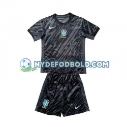 Udebane Trøje Brasilien Målmand Sort Copa America 2024 K/Æ Børn(+Shorts)