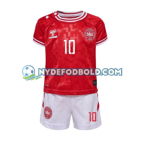 Hjemmebane Trøje Danmark Eriksen 10 Euro 2024 K/Æ Børn(+Shorts)