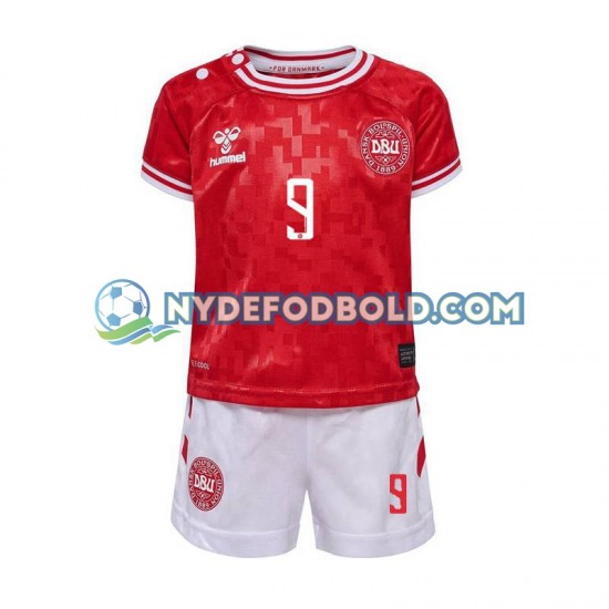 Hjemmebane Trøje Danmark Hojlund 9 Euro 2024 K/Æ Børn(+Shorts)