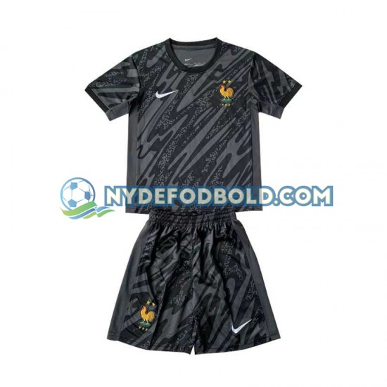 Udebane Trøje Frankrig Målmand Sort Euro 2024 K/Æ Børn(+Shorts)