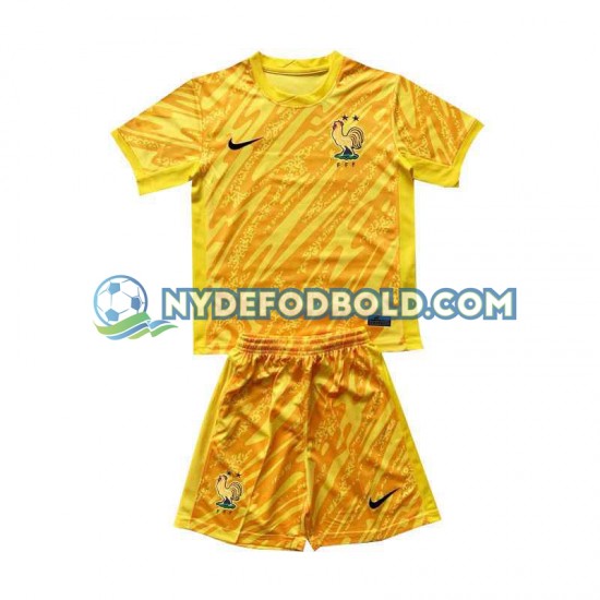 Hjemmebane Trøje Frankrig Målmand Gul Euro 2024 K/Æ Børn(+Shorts)