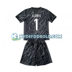 Udebane Trøje Frankrig Målmand Sort Hugo Lloris 1 Euro 2024 K/Æ Børn(+Shorts)