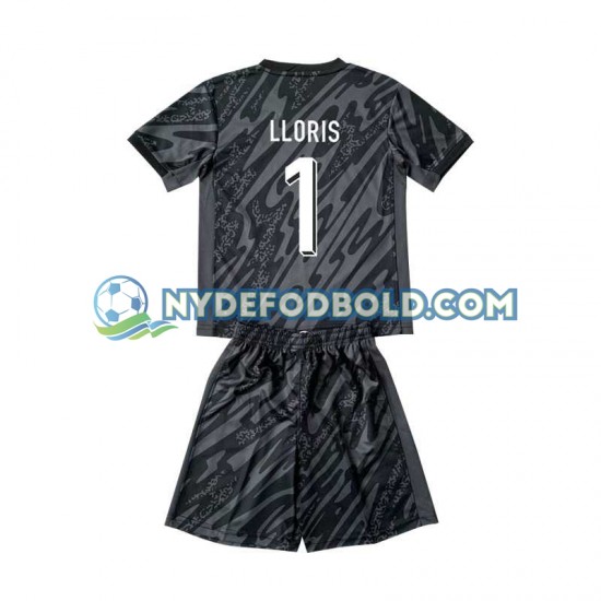 Udebane Trøje Frankrig Målmand Sort Hugo Lloris 1 Euro 2024 K/Æ Børn(+Shorts)