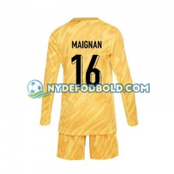 Hjemmebane Trøje Frankrig Målmand Gul Mike Maignan 16 Euro 2024 L/Æ Børn(+Shorts)