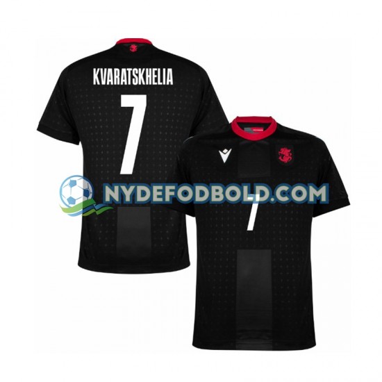 Udebane Trøje Sort Georgia Kvaratskhelia 7 Euro 2024 K/Æ Mænd