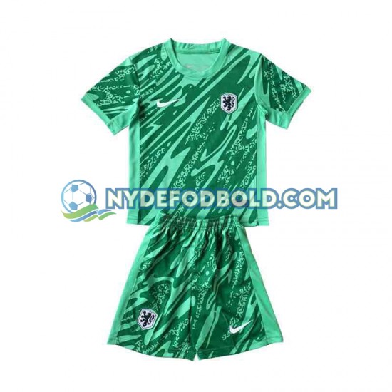 Hjemmebane Trøje Holland Målmand Grøn Euro 2024 K/Æ Børn(+Shorts)