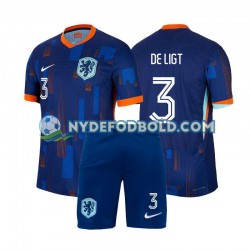 Udebane Trøje Holland Matthijs de Ligt 3 Euro 2024 K/Æ Børn(+Shorts)