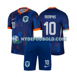 Udebane Trøje Holland Memphis Depay 10 Euro 2024 K/Æ Børn(+Shorts)