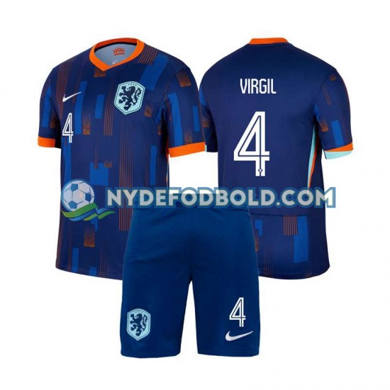 Udebane Trøje Holland Virgil van Dijk 4 Euro 2024 K/Æ Børn(+Shorts)