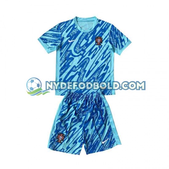 3. Valg Trøje Portugal Målmand Blå Euro 2024 K/Æ Børn(+Shorts)