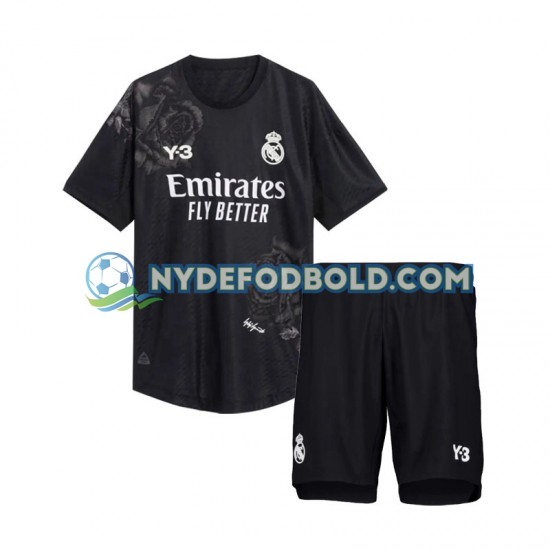 4. Valg Trøje Real Madrid Målmand Sort Y3 2023-2024 K/Æ Børn(+Shorts)