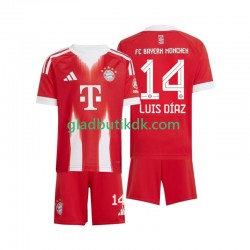 Hjemmebane Trøje FC Bayern München Luis Diaz 14 2025-2026 K/Æ Børn(+Shorts)