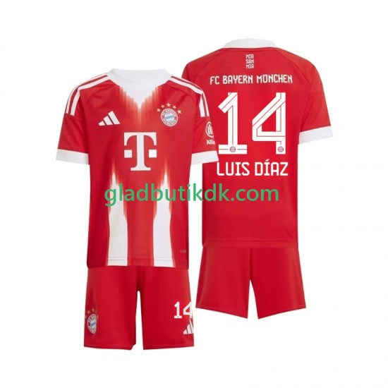 Hjemmebane Trøje FC Bayern München Luis Diaz 14 2025-2026 K/Æ Børn(+Shorts)