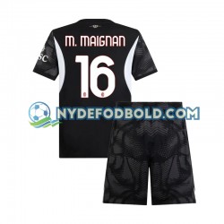 Hjemmebane Trøje AC Milan Målmand Sort Mike Maignan 16 2024-2025 K/Æ Børn(+Shorts)