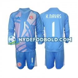 Hjemmebane Trøje Costa Rica Målmand Blå Keylor Navas 1 2024 L/Æ Børn(+Shorts)