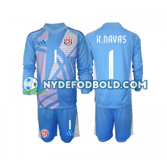 Hjemmebane Trøje Costa Rica Målmand Blå Keylor Navas 1 2024 L/Æ Børn(+Shorts)