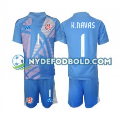 Hjemmebane Trøje Costa Rica Målmand Blå Keylor Navas 1 2024 K/Æ Børn(+Shorts)