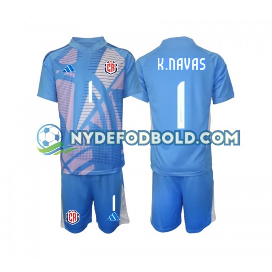 Hjemmebane Trøje Costa Rica Målmand Blå Keylor Navas 1 2024 K/Æ Børn(+Shorts)