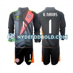 3. Valg Trøje Costa Rica Målmand Sort Keylor Navas 1 2024 L/Æ Børn(+Shorts)