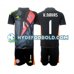3. Valg Trøje Costa Rica Målmand Sort Keylor Navas 1 2024 K/Æ Børn(+Shorts)