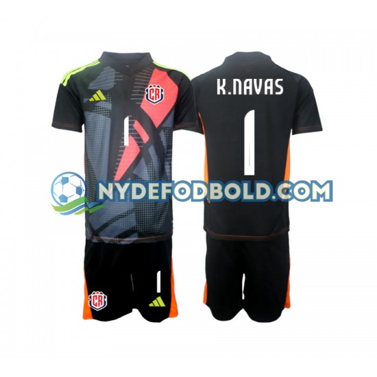 3. Valg Trøje Costa Rica Målmand Sort Keylor Navas 1 2024 K/Æ Børn(+Shorts)