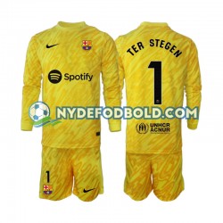 Udebane Trøje FC Barcelona Målmand Ter Stegen 1 2024-2025 L/Æ Børn(+Shorts)