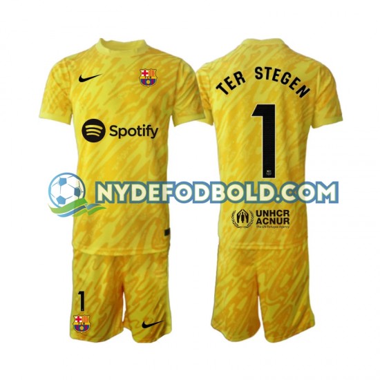 Udebane Trøje FC Barcelona Målmand Ter Stegen 1 2024-2025 K/Æ Børn(+Shorts)