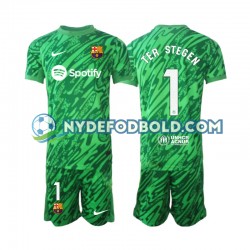 Hjemmebane Trøje FC Barcelona Målmand Grøn Ter Stegen 1 2024-2025 K/Æ Børn(+Shorts)