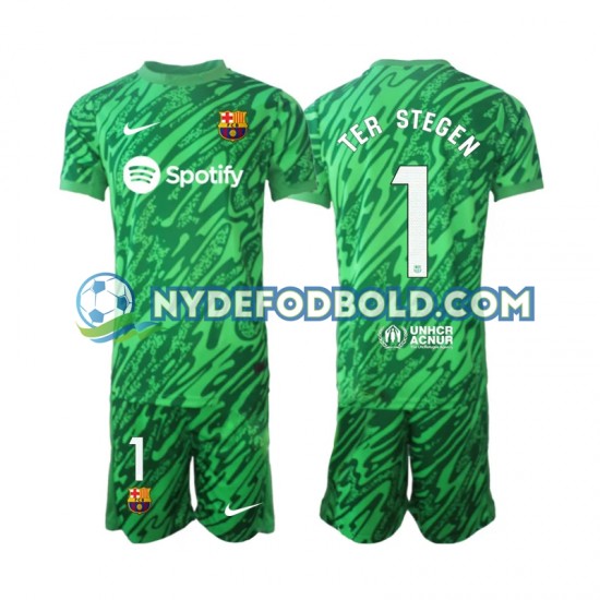 Hjemmebane Trøje FC Barcelona Målmand Grøn Ter Stegen 1 2024-2025 K/Æ Børn(+Shorts)