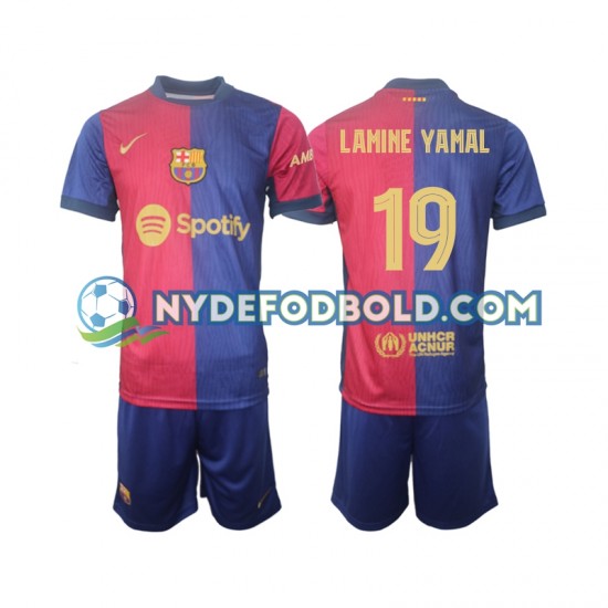 Hjemmebane Trøje FC Barcelona UCL Font Lamine Yamal 19 2024-2025 K/Æ Børn(+Shorts)
