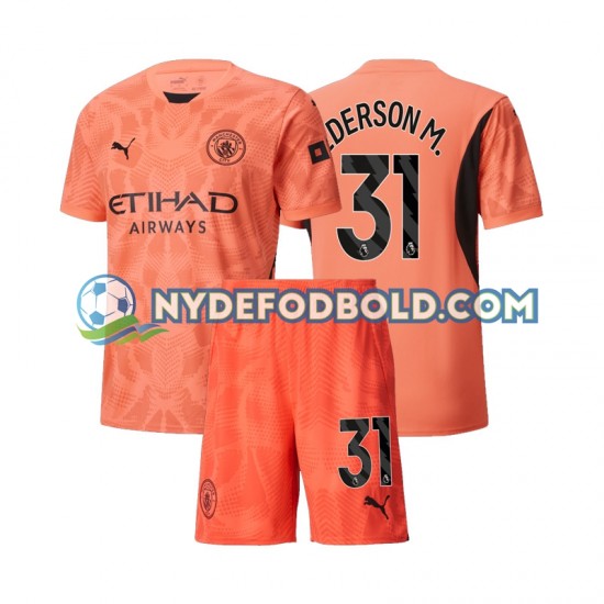 Udebane Trøje Manchester City Målmand Ederson Moraes 31 2024-2025 K/Æ Børn(+Shorts)