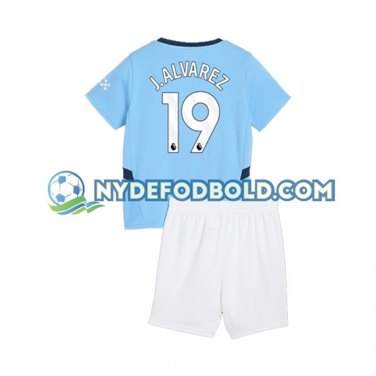 Hjemmebane Trøje Manchester City Julian Alvarez 19 2024-2025 K/Æ Børn(+Shorts)