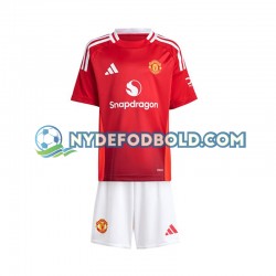Hjemmebane Trøje Manchester United Rød 2024-2025 K/Æ Børn(+Shorts)
