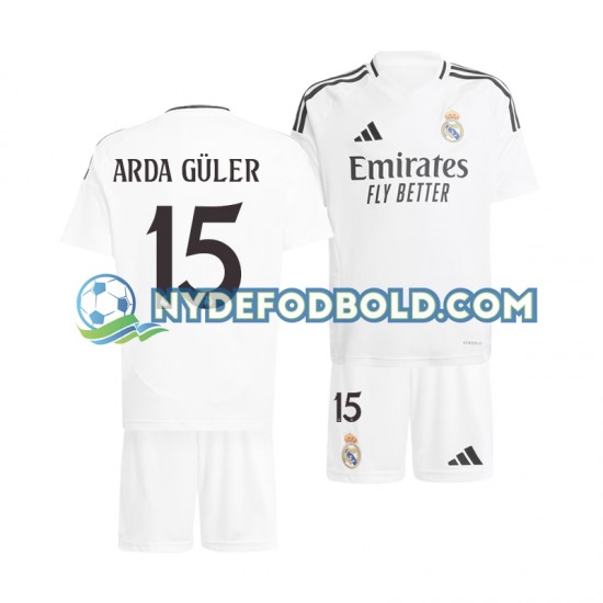 Hjemmebane Trøje Real Madrid Arda Guler 15 2024-2025 K/Æ Børn(+Shorts)