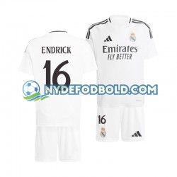 Hjemmebane Trøje Real Madrid ENDRICK 16 2024-2025 K/Æ Børn(+Shorts)