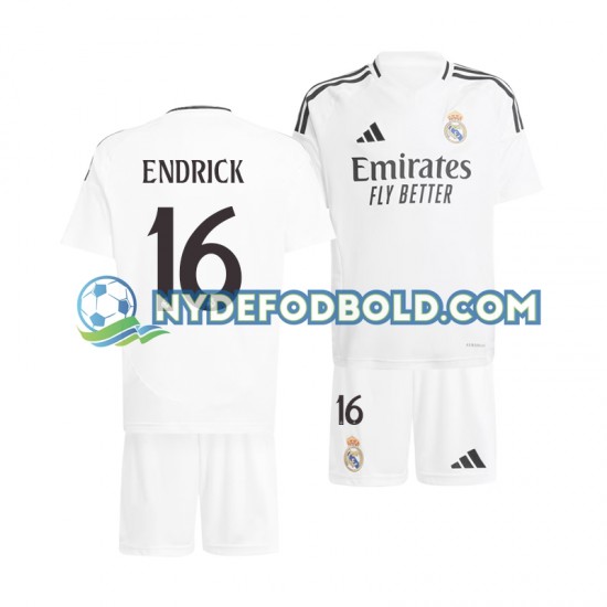 Hjemmebane Trøje Real Madrid ENDRICK 16 2024-2025 K/Æ Børn(+Shorts)