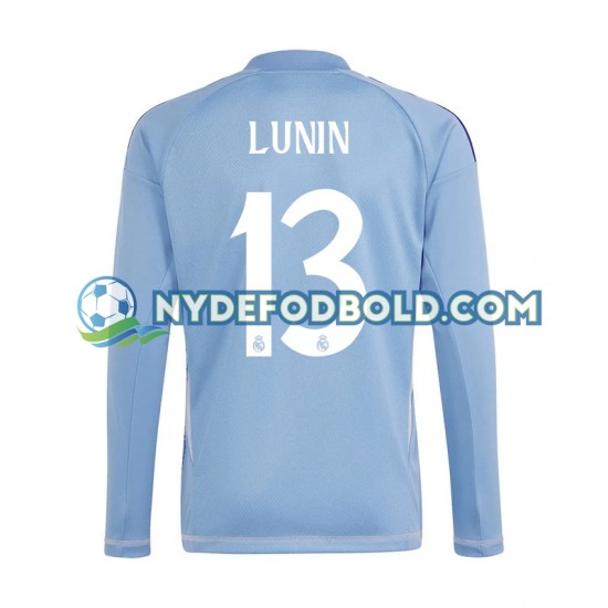 Hjemmebane Trøje Real Madrid Målmand Blå Andriy Lunin 13 2024-2025 L/Æ Mænd
