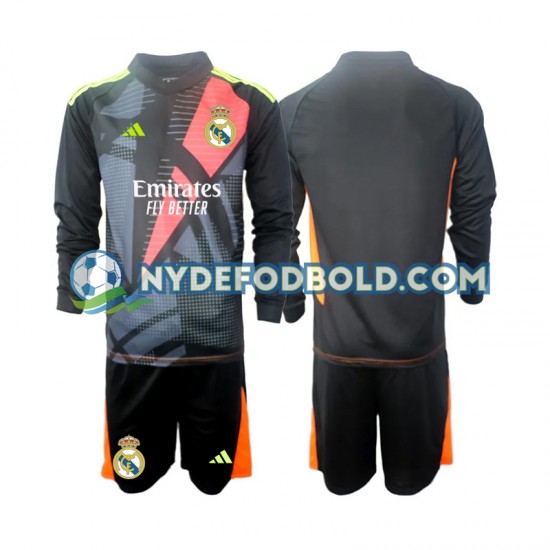 Udebane Trøje Real Madrid Målmand Sort 2024-2025 L/Æ Børn(+Shorts)