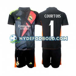 Udebane Trøje Real Madrid Målmand Sort Thibaut Courtois 1 2024-2025 K/Æ Børn(+Shorts)