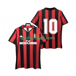 Hjemmebane Trøje AC Milan 10 Retro 1988 1989 K/Æ Mænd