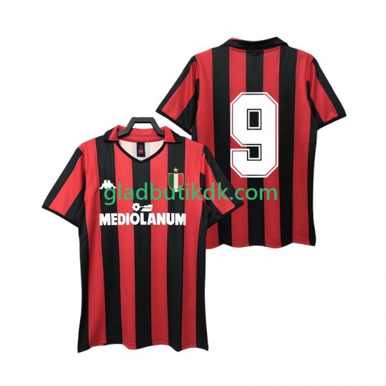 Hjemmebane Trøje AC Milan 9 Retro 1988 1989 K/Æ Mænd