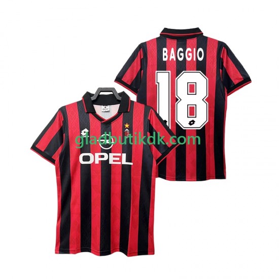 Hjemmebane Trøje AC Milan BAGGIO 18 Retro 1995 1996 K/Æ Mænd