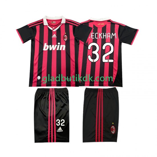 Hjemmebane Trøje AC Milan BECKHAM 32 Retro 2009 2010 K/Æ Børn(+Shorts)