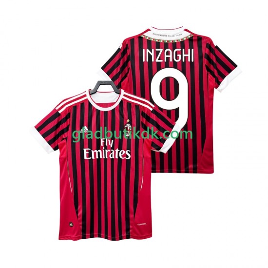 Hjemmebane Trøje AC Milan INZAGHI 9 Retro 2011 2012 K/Æ Mænd