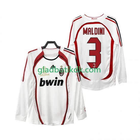 Udebane Trøje AC Milan MALDINI 3 Retro 2006 2007 L/Æ Mænd