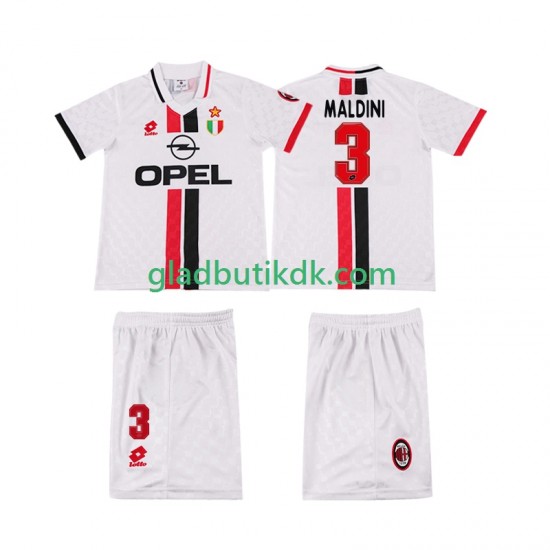 Udebane Trøje AC Milan MALDINI 3 Retro 1996 1997 K/Æ Børn(+Shorts)