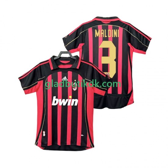 Hjemmebane Trøje AC Milan MALDINI 3 Retro 2006 2007 K/Æ Mænd