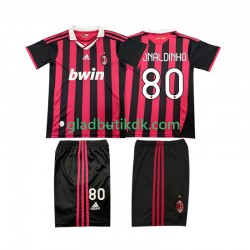 Hjemmebane Trøje AC Milan RONALDINHO 80 Retro 2009 2010 K/Æ Børn(+Shorts)