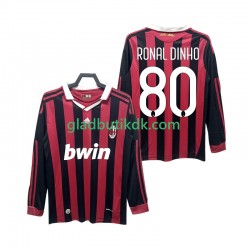 Hjemmebane Trøje AC Milan RONALDINHO 80 Retro 2009 2010 L/Æ Mænd