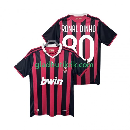 Hjemmebane Trøje AC Milan RONALDINHO 80 Retro 2009 2010 K/Æ Mænd